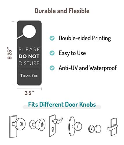 Do Not Disturb Door Hanger Sign, 2 Pack (Printed on Both Sides), 9.3″x3.5″PVC Plastic, Please Do Not Disturb Sign for Home, Office, Hotel, Bathroom, Bedroom, Pumping, Breastfeeding, Therapists, Clinic - color: Regular