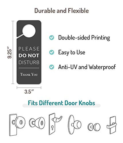 Do Not Disturb Door Hanger Sign, 2 Pack (Printed on Both Sides), 9.3″x3.5″PVC Plastic, Please Do Not Disturb Sign for Home, Office, Hotel, Bathroom, Bedroom, Pumping, Breastfeeding, Therapists, Clinic - color: Regular