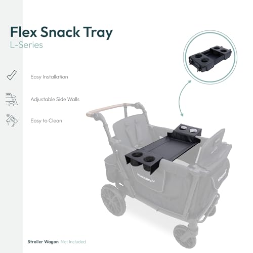WONDERFOLD Flex Snack Tray for L2 Stroller Wagon with Convertible Cup Holders & Adjustable Sidewalls to Maximize Space, Easy to Install, Easy to Clean - size: L2 Flex