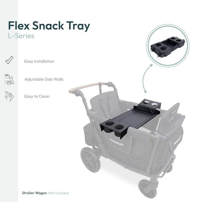 WONDERFOLD Flex Snack Tray for L2 Stroller Wagon with Convertible Cup Holders & Adjustable Sidewalls to Maximize Space, Easy to Install, Easy to Clean - size: L2 Flex