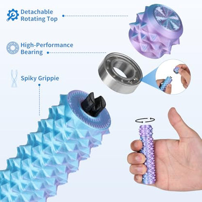 Little Ouchies Pain Stim Fidget Toy, 3D Printed Pocket Spiky Keychain with Clicker Button Spinner Sensory Toys for Anxiety Focus & Stress Reduction Novelty Gifts(H4) - color: H4