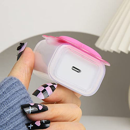 Compatible with iPhone 18W/20W USB-C Charger Cover Lovely 3D Love Heart Waves Clear Soft Charger Protector Cute Cable Saver for iPhone 11 12 13 14 Pro Max Fast Power Adapter, Rose 1 (5in1) - color: Rose 1 (5 in 1)