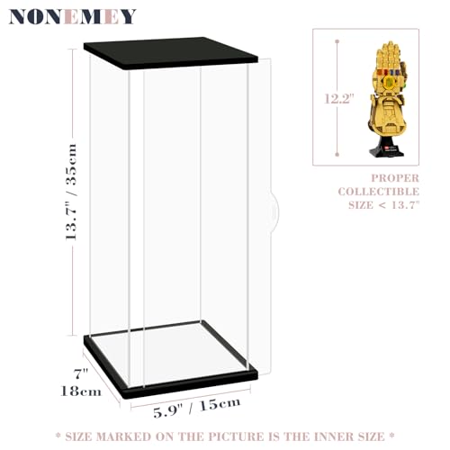 NONEMEY Clear Acrylic Display Case with Remote Control Light for Lego 76191 76223，Dustproof Model Showcase Organizer Box, Display Case for Collectibles (5.9x7x14.5inch,15x18x37cm) - size: 5.9×7×14.5 inch, 15×18×37 cm