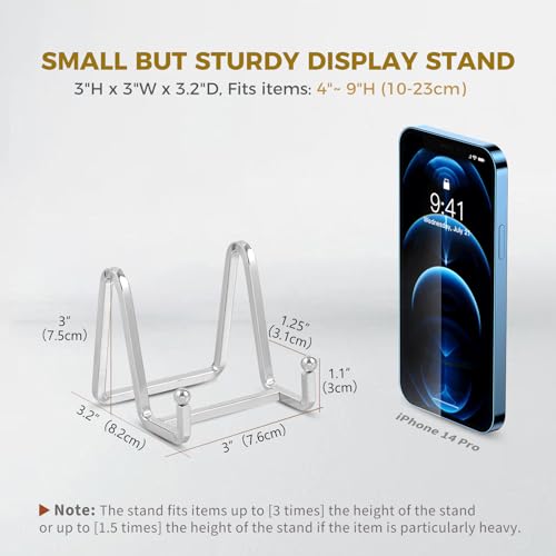 DIDUDIDU Plate Holder Easel Display Stand - Metal Plate Stands for Display - Tabletop Picture Stand - Silver Iron Easels for Display Pictures | Photo Frames | Book | Decorative Plates | Plaque - color: Silver 3 Inch-2