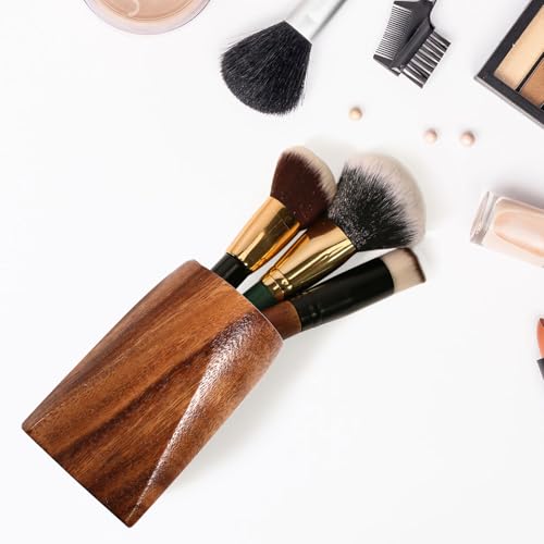 Acacia Wooden Pen Pencil Holder for Desk, Multi-purpose Pencil Cup for Office/School/Home, Pen Organizer Desk Accessories, Also Suitable for Makeup Brush Holder