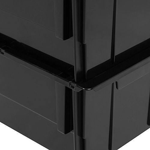 IRIS USA Small Stackable Storage Bins, 12-Pack, 7.5 x 4.5 x 3 inch, |Made in USA|, Plastic Open Front Shelf Bin for Organizing Parts, Hardware, Tools, Supplies, Garage Shelf, Pantry - Black - size: Small - 12 Pack