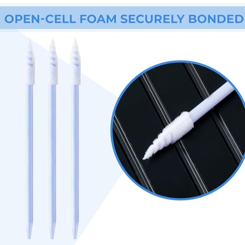 Chinco 200 Pcs Cleaning Swabs 2.56 Inch Sponge Tip Swabs Sticks for Printer Heads, Scanners, Camera Lenses, Chip Hard Disk Industries, Optical Lenses and Optical Equipment Makeup(Blue) - color: Blue