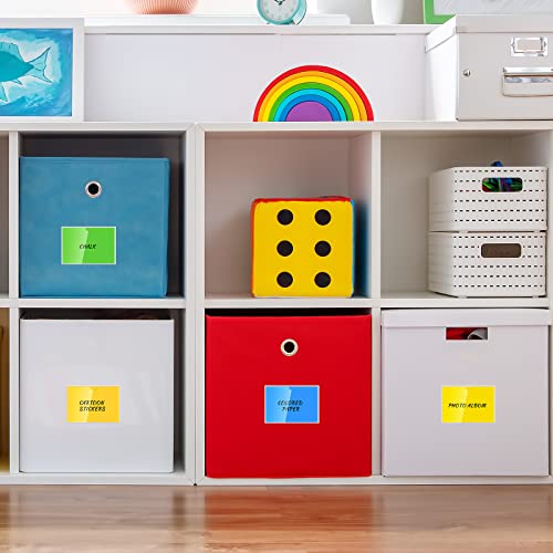 Outus 100 Pcs 5 x 7 Inch Clear Self Adhesive Pockets - Bin Labels for Storage Bins, Pocket Label Sleeves, Plastic Index Card Holder with Top Open for Organizing Bins Box Drawer - size: 5 x 7 Inch
