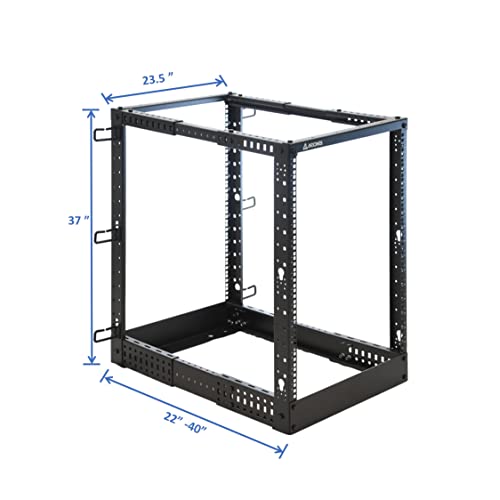 AEONS 18U 4-Post IT Open Frame Server Rack 19 Inch Depth-Adjustable (22" to 40") Network Equipment AV Gear w/Cable Management - style: 18U-4Post