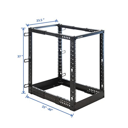 AEONS 18U 4-Post IT Open Frame Server Rack 19 Inch Depth-Adjustable (22" to 40") Network Equipment AV Gear w/Cable Management - style: 18U-4Post