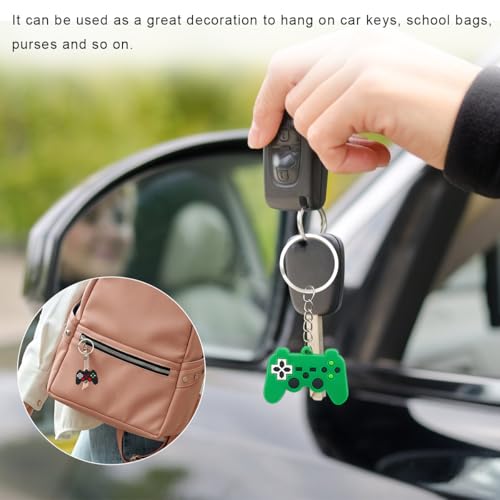 12PCS Video Game Controller Keychains, Mini Games Handle Keychain Pendant Favors, Games Controller Handle Key Ring Charm - color: 12pcs