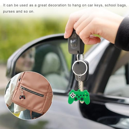 4PCS Video Game Controller Keychains, Mini Games Handle Keychain Pendant Favors, Games Controller Handle Key Ring Gift Charm for Women Men - color: 4pcs