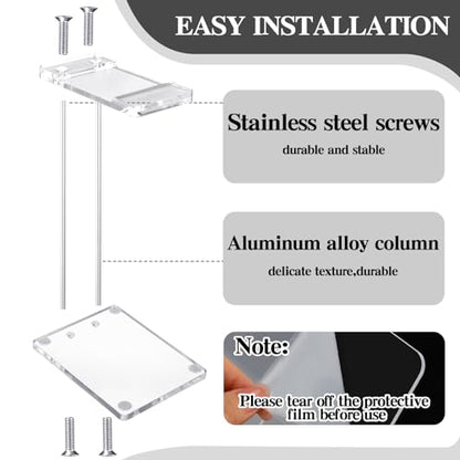 Xuhal Acrylic Headphone Stand Headset Holder for Desk, Clear Acrylic Gaming Headset Stand Universal Headphone Holder for Desktop Display Office Accessories, with Metal Hardware(Rectangle) - style: Rectangle