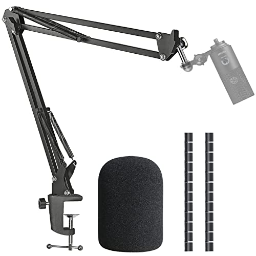 K669 Mic Boom Arm Stand with Pop Filter, Compatible with Fifine K669, Fifine 669B USB Microphone with Cable Sleeve by SUNMON - color: Fifine K669B Boom Arm with Cable Sleeve