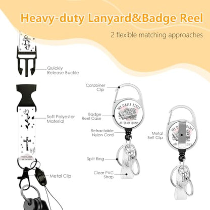 Bible for ID Badge Holder, Bible ID Badge Holder with Heavy-Duty Retractable Reel Clip, Gift for Teacher Nurse Adult - color: Bible-white