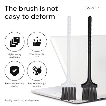 Keyboard Brush - Plastic Small Cleaning Brush for Juicer, Coffee Machine, Set of 2 - Computer & Laptop Anti Static Brush - Narrow Keyboard Brush Cleaner for Window Track, Office, Home