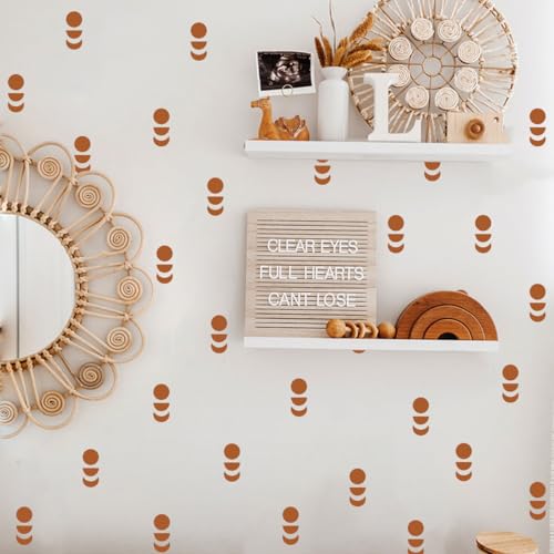 12x36 Inch Boho Geometrical Wall Decal Set - DIY Boho Wall Decal Mural Set for Gift - 77 Pcs Stickers for Kitchen, Nursery, Office Decor - Each Sticker 2.6x1.1 Inch (Stacked Stone) - color: Stacked Stone