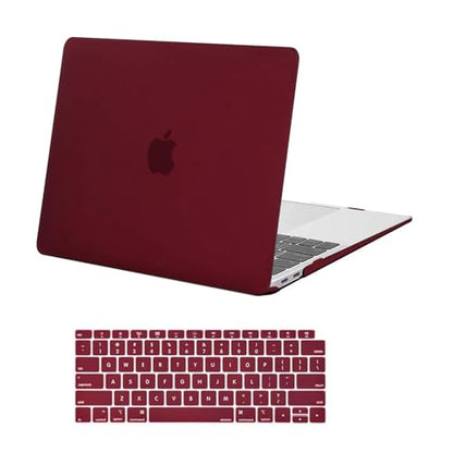 MOSISO Compatible with MacBook Air 13 inch Case M1 2021 2020 2019 2018 Release A2337 A2179 A1932 Touch ID, Plastic Hard Shell Cover&Keyboard Cover for MacBook Air 13.3 inch Case M1, Marsala Red - color: Marsala Red