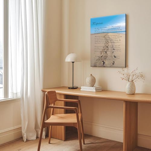 Zapeeitt Footprints in The Sand Poetry Poster Art Print Canvas Wall Art Kitchen Living Room Classroom Bedroom Office Home Aesthetic Decoration 16x24inch(40x60cm) Unframe-style-4 - color: Unframe-style-4, size: 16x24inch(40x60cm)