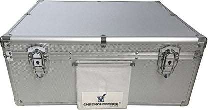CheckOutStore (1) Aluminum CD/DVD Media Hanging Sleeves Storage Box (Silver/Holds 600 Discs) - color: Silver