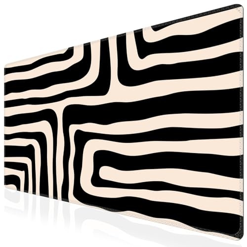 iCasso Gaming Mouse Pad (35.4x15.7 in), Large Stable Rubber Base Mousepad with Stitched Edges, Keyboard Mouse Mat for Work, Game, Office, Home - Curve - color: Curve