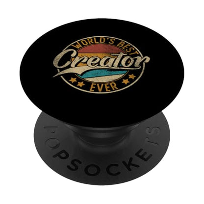 Worlds Best Creator | Vlogger Influencer | Blogger PopSockets Adhesive PopGrip - style: Adhesive PopGrip