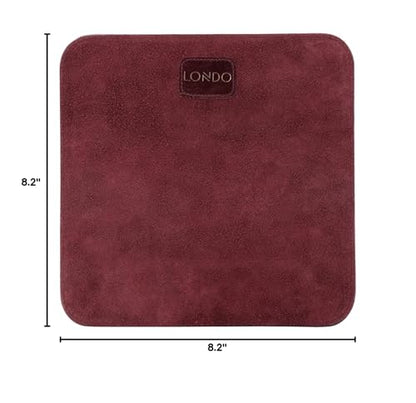 Londo Top Grain Leather Mouse Pad with Wrist Rest – Ergonomic Support, Non-Slip Base, Smooth Surface - color: Purple