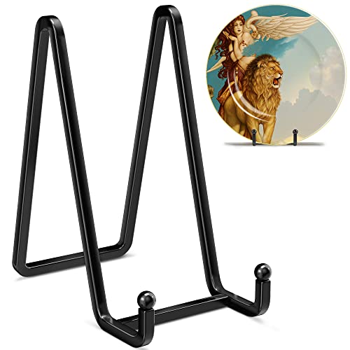 6 Inch Metal Square Picture Frame Easel Stands for Plates, Photos, Decor (Black, 2 Pack) - size: 6 Inch