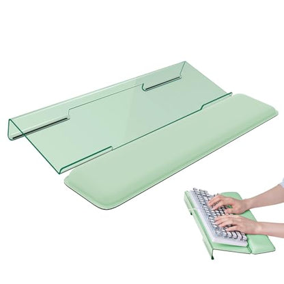 Laborio Computer Keyboard Wrist Rest Stand for Desktop, Keyboard Riser Holder with Wrist Pad for Office Desk, Home, School (Green) - color: Green