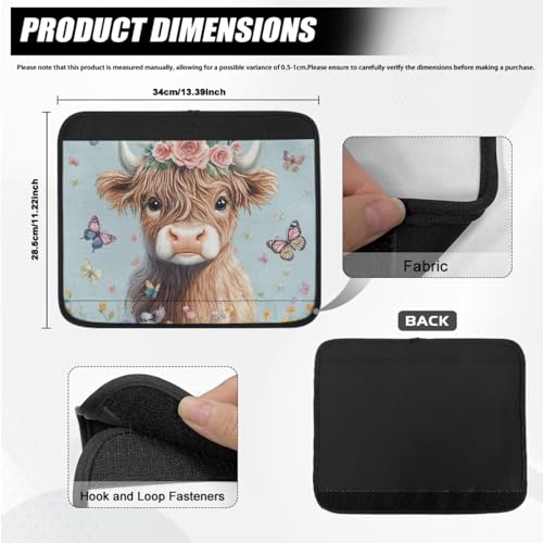 Wheelchair Armrest Pads Highland Cow Butterfly Wheelchair Accessories Chair Arm Pads Universal for Wheelchair Armrests Office Transport Chairs - color: Highland Cow Butterfly