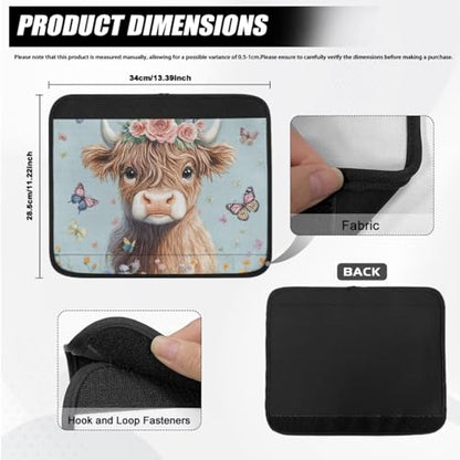 Wheelchair Armrest Pads Highland Cow Butterfly Wheelchair Accessories Chair Arm Pads Universal for Wheelchair Armrests Office Transport Chairs - color: Highland Cow Butterfly