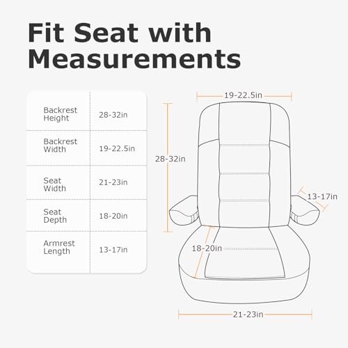Dulepax RV Seat Covers for Captains Chairs, 1 PCS Motorhome Seat Protectors with Armrest Covers, Breathable PU Leather Seat Chair Cover for Class A Camper Van Trailer - color: Light Brown, size: Pack of 1
