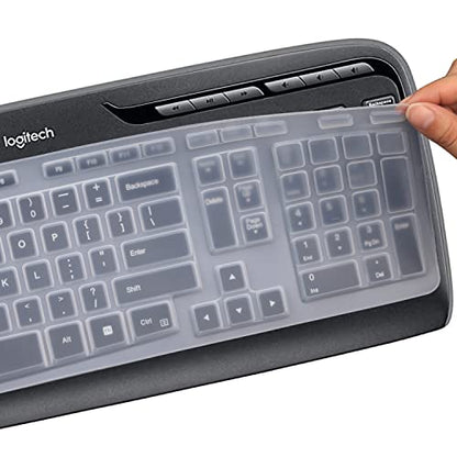 Keyboard Cover for Logitech MK320 K330 MK335 YR002/Y-R0009 Wireless Ultra Thin Silicone Keyboard Protector Skin Logitech MK320 K330 MK335 Accessories-Clear - color: Clear