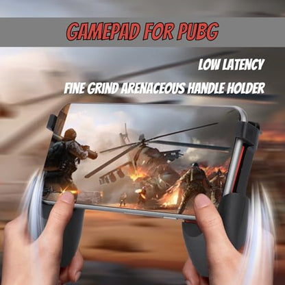 Mobile Game Controller, Low Latency Folding Gaming Joystick Fine Grind Arenaceous Handle Holder, Ergonomic Shooter Trigger Mobile Cell Phone Gamepad for PUBG