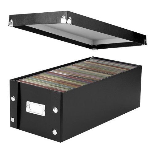 Snap-N-Store DVD Storage Box - Durable Disc Holder with Lid to Store for Discs (1 Pack - DVD, Black)