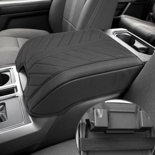 Center Console Cover for 2015-2020 F150, F250 F350 F450 F550 2017-2022, Expedition 2018-2024, PU Leather Armrest Cusion Cover, Bucket Seat Only, Anti-Scratch, Black - color: Black w/o Storage Bag, size: Bucket Console 15-20 F150 & 17-20 F250 F350