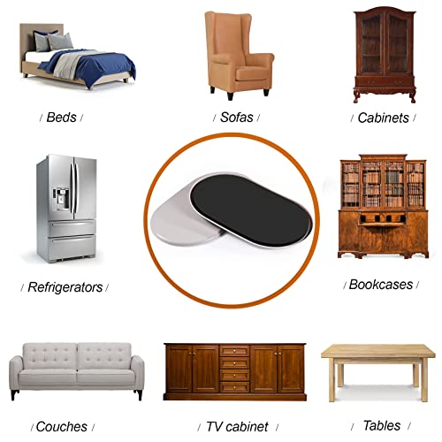 Large Furniture Sliders for Carpet & Hardwood Floors, 8 PCS 9-1/2" x 5-3/4" Oval Reusable Heavy Duty Furniture Movers Sliders, Easily and Safely Move Any Item, Beige - size: 9-1/2 inch x 5-3/4 inch 8 PCS (Oval)
