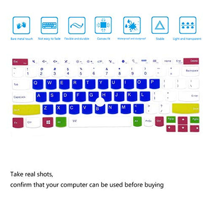 2Pcs Keyboard Cover for Lenovo ThinkPad X13 L13, X380 X390 X395 Yoga, X230S X240 X240S X250 X260 X270 X280 13.3" Laptop, Candyblue+Clear - color: Candyblue+Clear