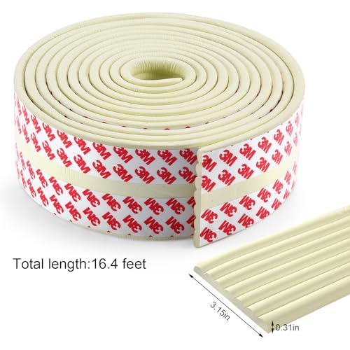 Baby Proofing Edge Corner Protector,16.4 ft Edge Guards Padding with 3M Adhesive, Extra-Wide Soft Rubber Foam Padding, Furniture,Sharp Edge Safety Corner Edge Bumper Guard- Cream - color: Cream- 16.4 Feet