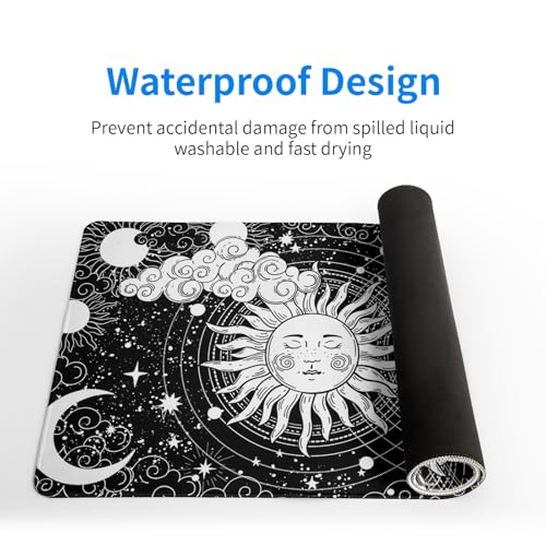 Magic Astrology Extended Big Mouse Pad Large, Gaming Mouse Pad Desk Pad,27.6x11.8 Inch Long Computer Keyboard Mouse Mat Black Mousepad with 3mm Non-Slip Base and Stitched Edge for Gaming and Office - color: Magic Astrology
