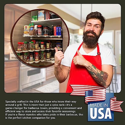 Vertical Spice Adjustable Spice Rack Drawer - Pull Out Cabinet Organizer - Kitchen and Pantry Organizers and Storage - Spice Caddy - 2 Drawers, 3 Upper Tier (6.9" W x 11.25" H x 10.6" D, Cream) - color: 2-3.25" Drawers, Adjustable Shelves