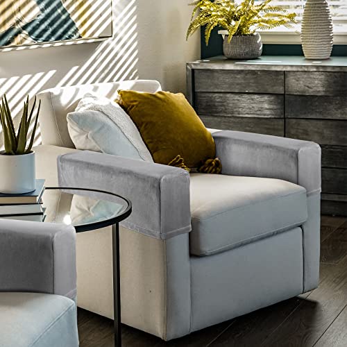 BESPORTBLE 2pcs Chair Arm Protectors Stretch Fabric Armrest Sofa Armrest Cover Armchair Slipcover Protector Elastic Home Office Recliner Couch Loveseat Protective Cloth Grey