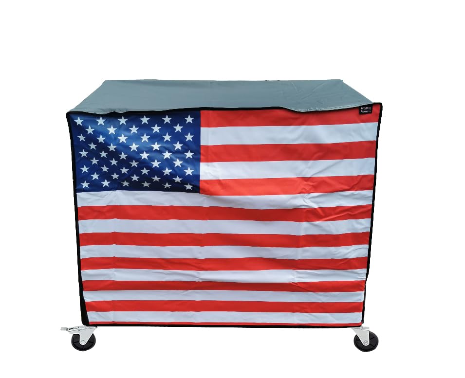 Waterproof 80-100 Qt Rolling Cooler Cart Cover Fits Most Patio Ice Chest Party Cooler Upto 43L x 22W x 32H inch-American Flag - color: American flag, size: 43L x 22W x 32H inch