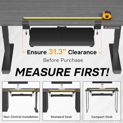 BONTEC KMT01 Under Desk Keyboard Tray, Pull-Out Keyboard & Mouse Platform with C-Clamp, 25.6 x 11.8 in Space-Saving Ergonomic Slide-Out Drawer, Black Carbon Fiber - color: Black Carbon Fiber, size: 25.6" x 11.8"