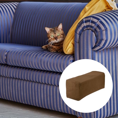 uxcell 2pcs Stretch Armrest Covers for Chairs/Sofas, Couch Arm Covers with Twist Pin, Furniture Protector Slipcovers Coffee - color: Coffee