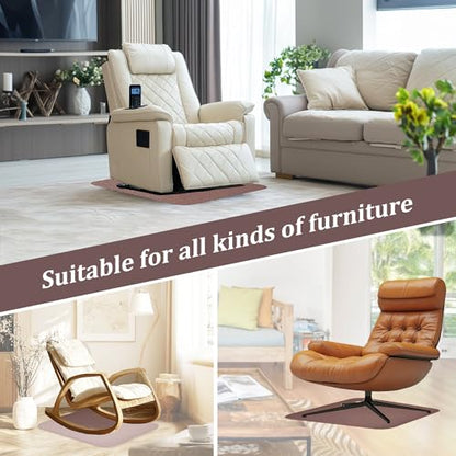 Recliner Pads for Hardwood Floors, Under Recliner Mat Floor Protectors Furniture Pads to Keep Furniture from Sliding Swivel Chairs Recliner mats for Hardwood Floors Non Slip Furniture Pads - size: Sq-Brown-2Pcs-30"x30"