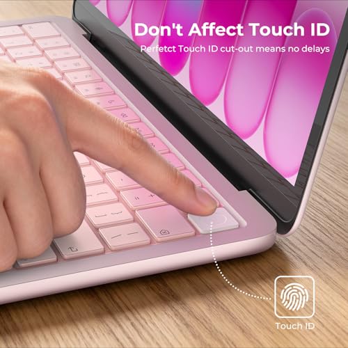 EooCoo Premium Keyboard Cover Skin Protector, Laptop Accessories Compatible with 2026 2025 2024 2023 2022 2021 M5-M1 Pro/Max MacBook Pro 14/16, M5-M2 MacBook Air 13/15, 2026 Mac Neo 13, Blush Clear - color: Blush Clear