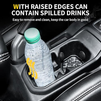 Cup Holder Inserts Coaster Compatible with Jeep Wrangler JL 4XE Gladiator JT 2018-2026 Accessories, Center Console Cupholder Pad, Non-Slip Drink Liner, Original Design, TPE, 2-Pcs Front Only - size: 2 Pack for JL Front
