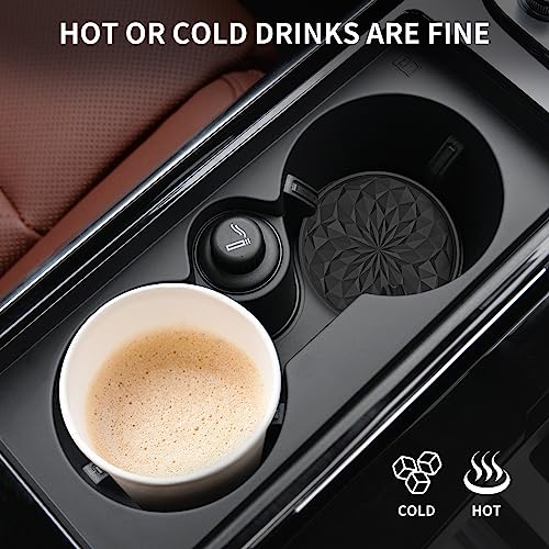 ME.FAN Car Coasters for Cup Holders [4 Pack] - 2.75In Silicone Auto Mug Mats - Universal Non-Slip Recessed Car Interior AccessoriesBlack - color: 4 Pack-black