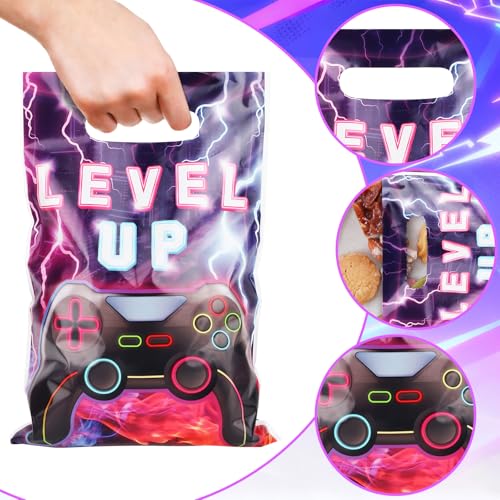 Adecortalk 50 Pcs Video Game Party Favor Bags Video Game Gift Bag Plastic Candy Goodie Treat Gift Bags for Kids Game On Birthday Baby Shower Party Decorations Gamer Party Supplies
